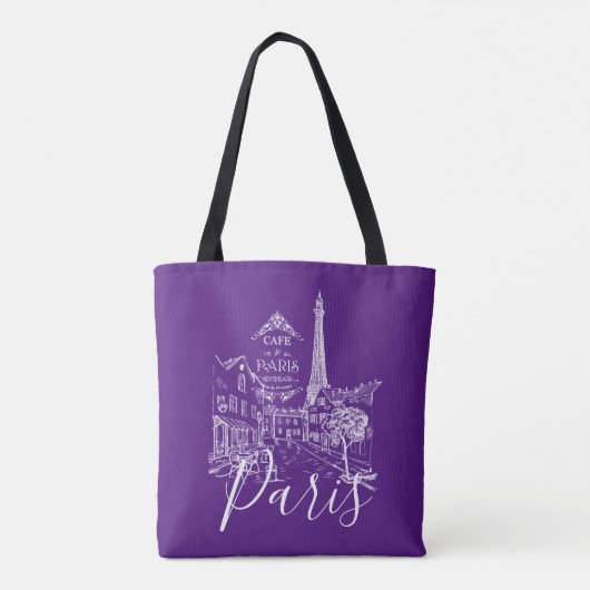 Cafe Paris Canvas tas (Achterkant)