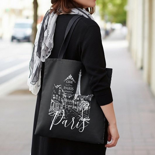 Cafe Paris Canvas tas