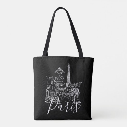 Cafe Paris Canvas tas (Achterkant)