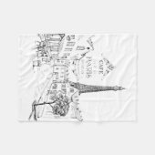Cafe Paris Fleece Deken (Voorkant (Horizontaal))
