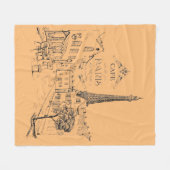 Cafe Paris fleece deken (Voorkant (Horizontaal))