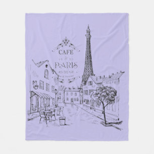 Cafe Paris fleece deken