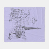 Cafe Paris fleece deken (Voorkant (Horizontaal))