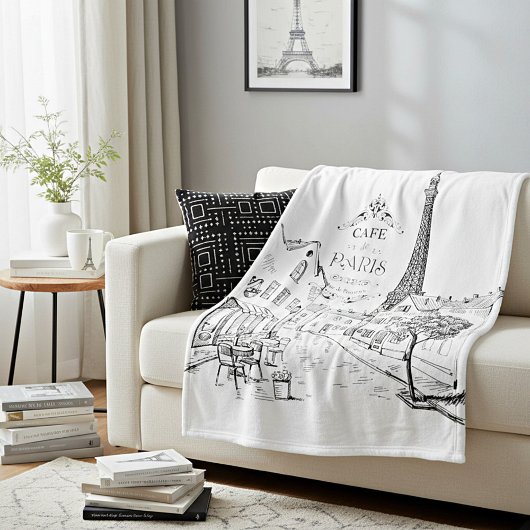 Cafe Paris Fleece Deken