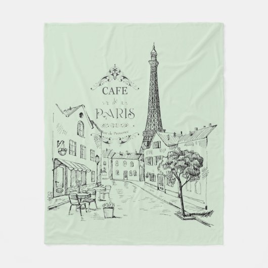 Cafe Paris fleece deken (Voorkant)