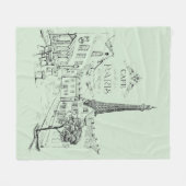 Cafe Paris fleece deken (Voorkant (Horizontaal))
