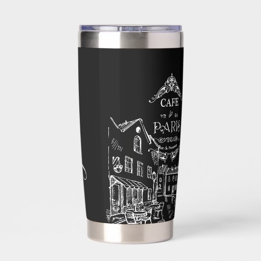 Cafe Paris gepersonaliseerd Geïsoleerde Drinkbeker (Achterkant)