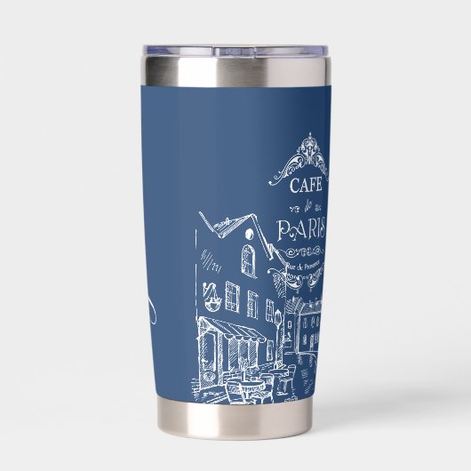 Cafe Paris gepersonaliseerd Geïsoleerde Drinkbeker (Achterkant)