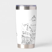 Cafe Paris gepersonaliseerd Geïsoleerde Drinkbeker (Achterkant)