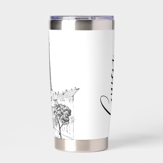 Cafe Paris gepersonaliseerd Geïsoleerde Drinkbeker (Voorkant)