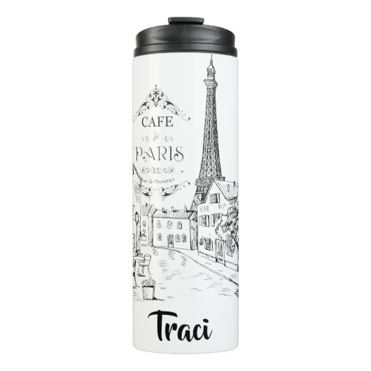 Cafe Paris gepersonaliseerd Thermosbeker (Voorkant)