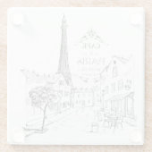 Café Paris Glazen Onderzetter (Achterkant)
