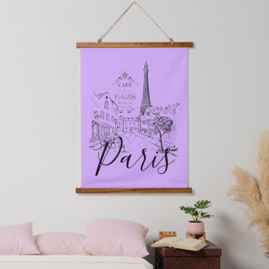 Cafe Paris Hangend Wandkleed (Slaapkamer)