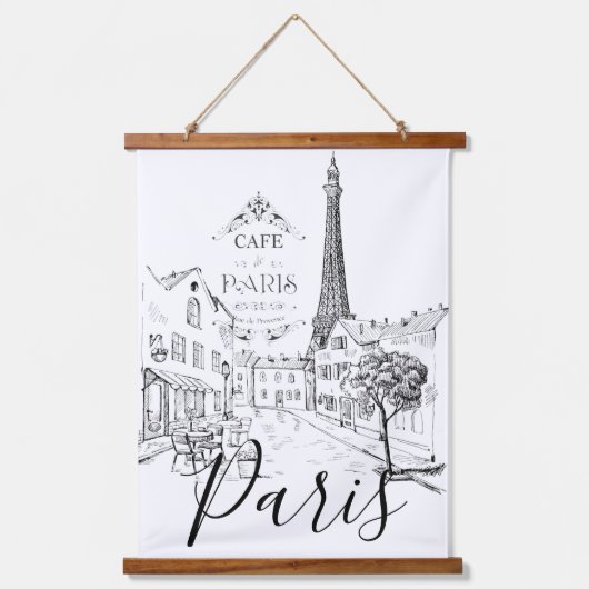 Cafe Paris Hangend Wandkleed (Voorkant)