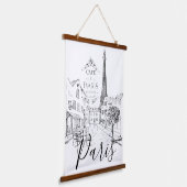 Cafe Paris Hangend Wandkleed (Gebogen)