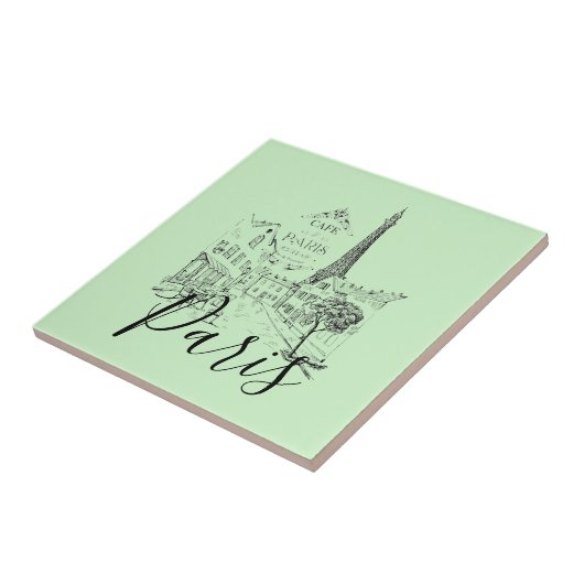 Cafe Paris Keramische Tegels Tegeltje (Zijkant)