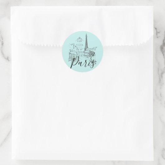 Cafe Paris Klassieke Ronde Sticker (Tas)