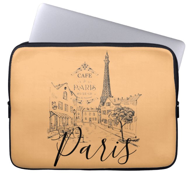 Cafe Paris laptophoes Laptop Sleeve (Voorkant)