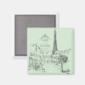 Cafe Paris-magneet Magneet (Voorkant / Achterkant)
