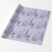 Cafe Paris met aangepaste achtergrondkleur Cadeaupapier (Uitgerold)
