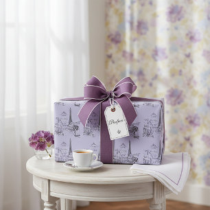 Cafe Paris met aangepaste achtergrondkleur Cadeaupapier