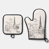 Cafe Paris Ovenwant & Pannenlap Set (Voorkant)