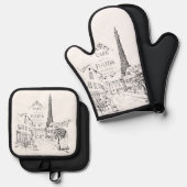 Cafe Paris Ovenwant & Pannenlap Set (Voorkant / Achterkant)