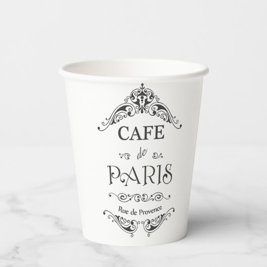 Cafe Paris Papieren Bekers (Achterkant)