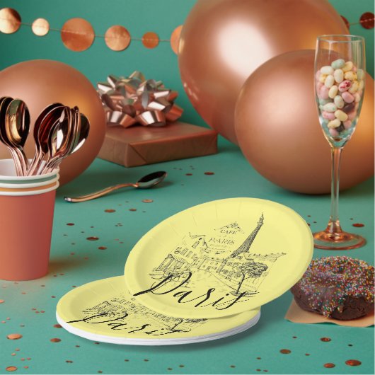 Cafe Paris Papieren Borden Bordje (Multi)