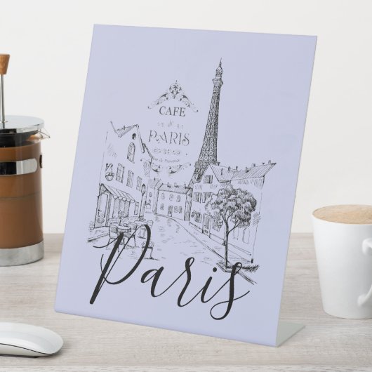 Cafe Paris Pedestal Sign Reclamebord Met Voetstuk (Insitu)