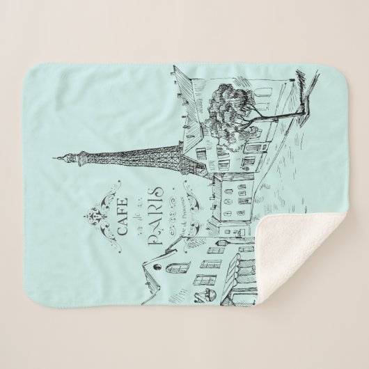 café Paris Sherpa Blanket Deken (Voorkant (horizontaal))