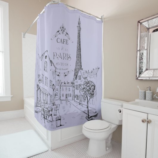 Cafe Paris Shower Curtain Douchegordijn (In situ)