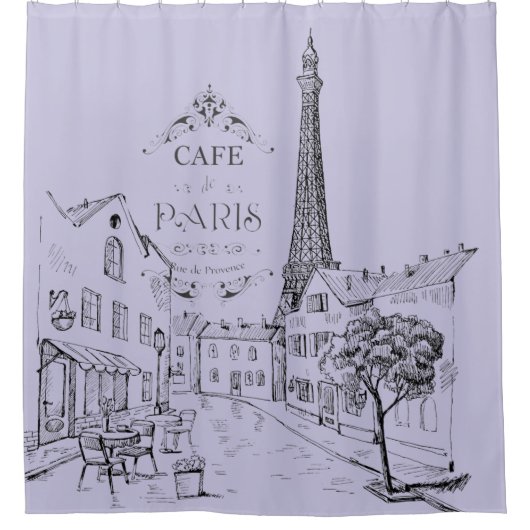 Cafe Paris Shower Curtain Douchegordijn (Voorkant)