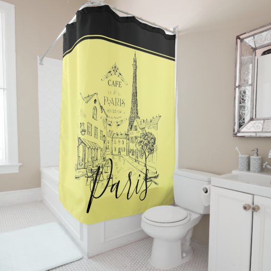 Cafe Paris Shower Curtain Douchegordijn (In situ)