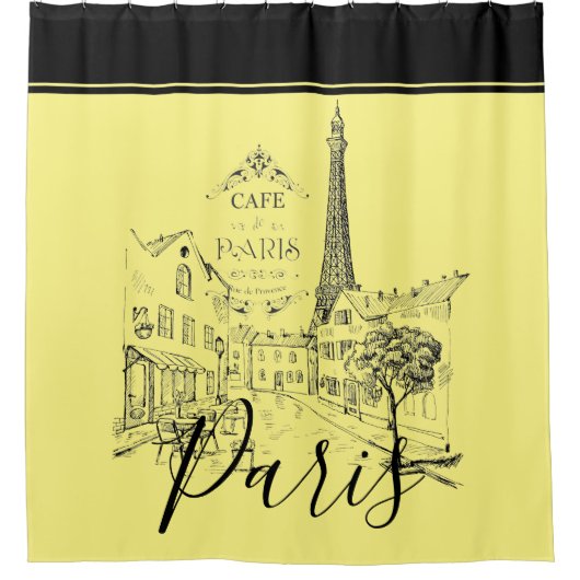 Cafe Paris Shower Curtain Douchegordijn (Voorkant)