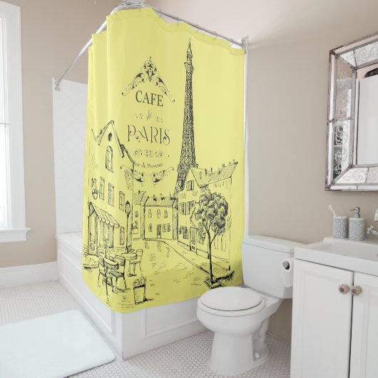Cafe Paris Shower Curtain Douchegordijn (In situ)