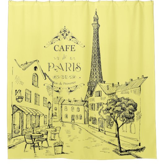 Cafe Paris Shower Curtain Douchegordijn (Voorkant)