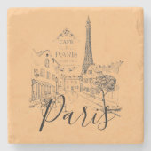 Cafe Paris Stone Onderzetter (Voorkant)
