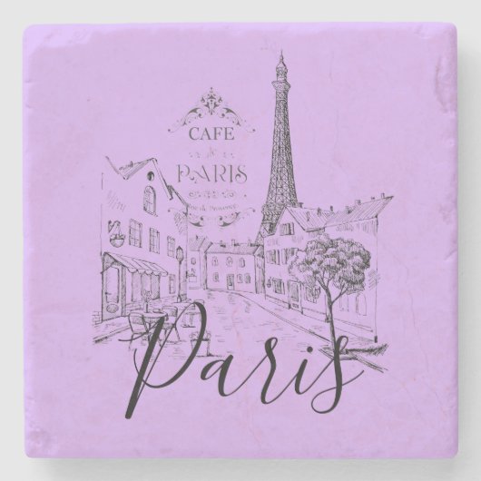 Cafe Paris Stone Onderzetter (Voorkant)