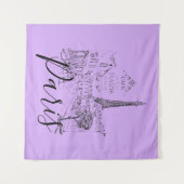 Cafe Paris Tapestry Wandkleed (Voorkant (horizontaal))