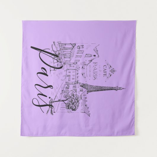 Cafe Paris Tapestry Wandkleed (Voorkant (horizontaal))