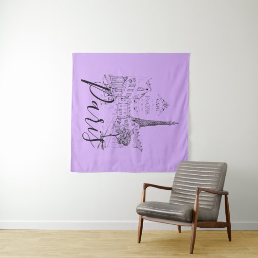 Cafe Paris Tapestry Wandkleed (In Situ (horizontaal))