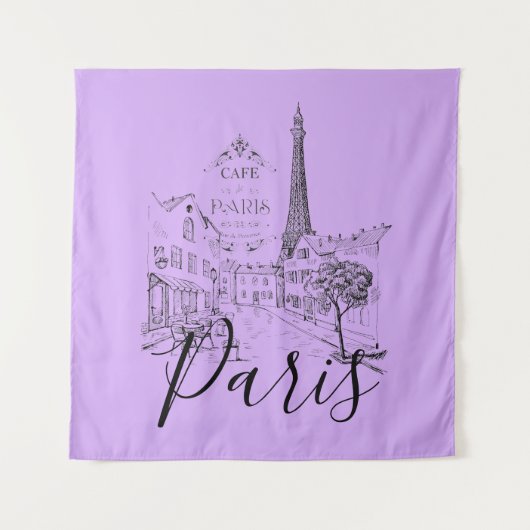 Cafe Paris Tapestry Wandkleed (Voorkant)