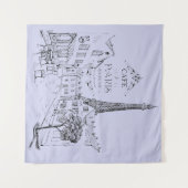 Cafe Paris Tapijt Wandkleed (Voorkant (horizontaal))