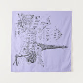 Cafe Paris Tapijt Wandkleed (Voorkant (horizontaal))