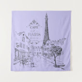Cafe Paris Tapijt Wandkleed (Voorkant)