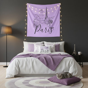 Cafe Paris Tapijt Wandkleed
