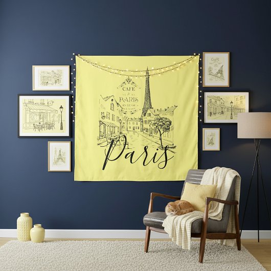 Cafe Paris   Tapijt Wandkleed