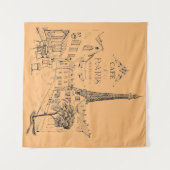 Cafe Paris Tapijt Wandkleed (Voorkant (horizontaal))