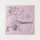 Cafe Paris Tapijt Wandkleed (Voorkant (horizontaal))